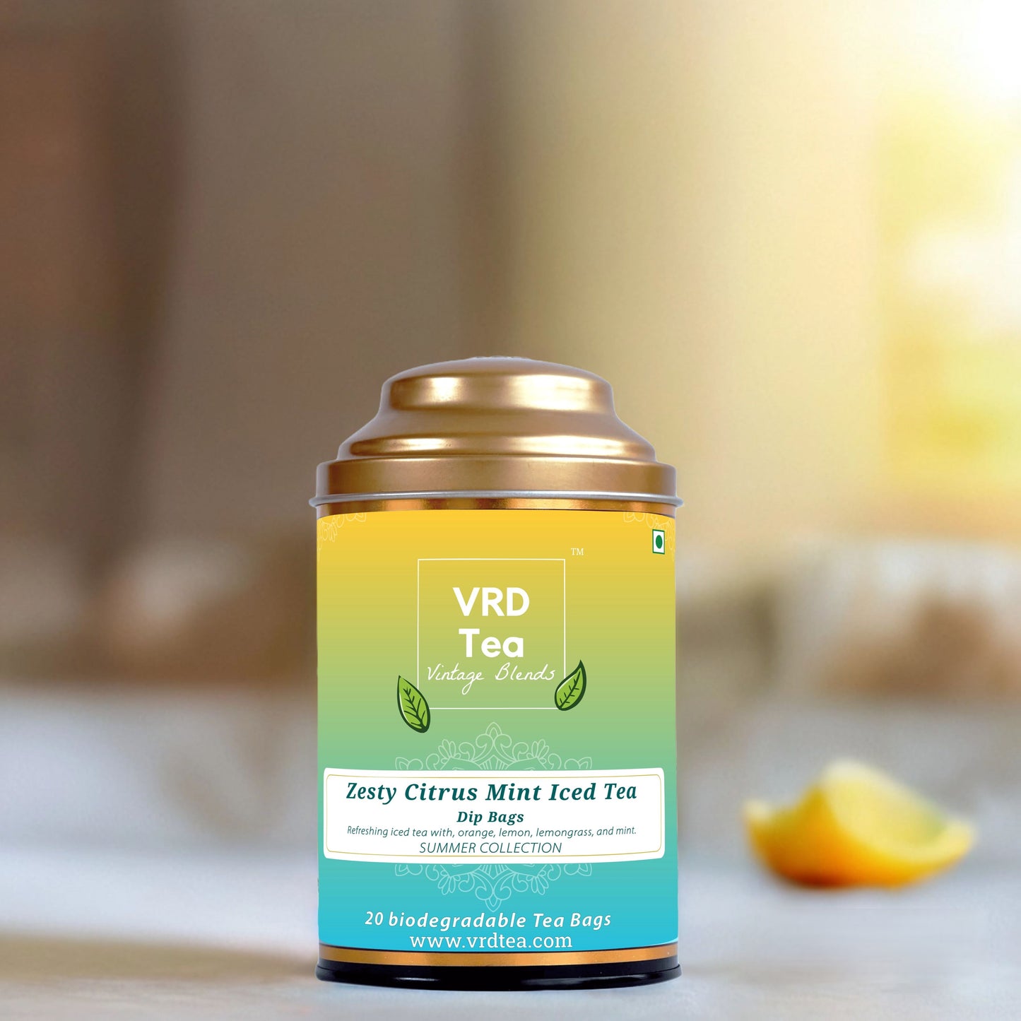 VRD Tea Vintage Blends Zesty Citrus Mint Iced Tea (20 Bio-degradable Dip Bags)
