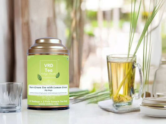 VRD Tea Vintage Blends Pure Green Tea with Lemongrass (22+2 Dip Bags)