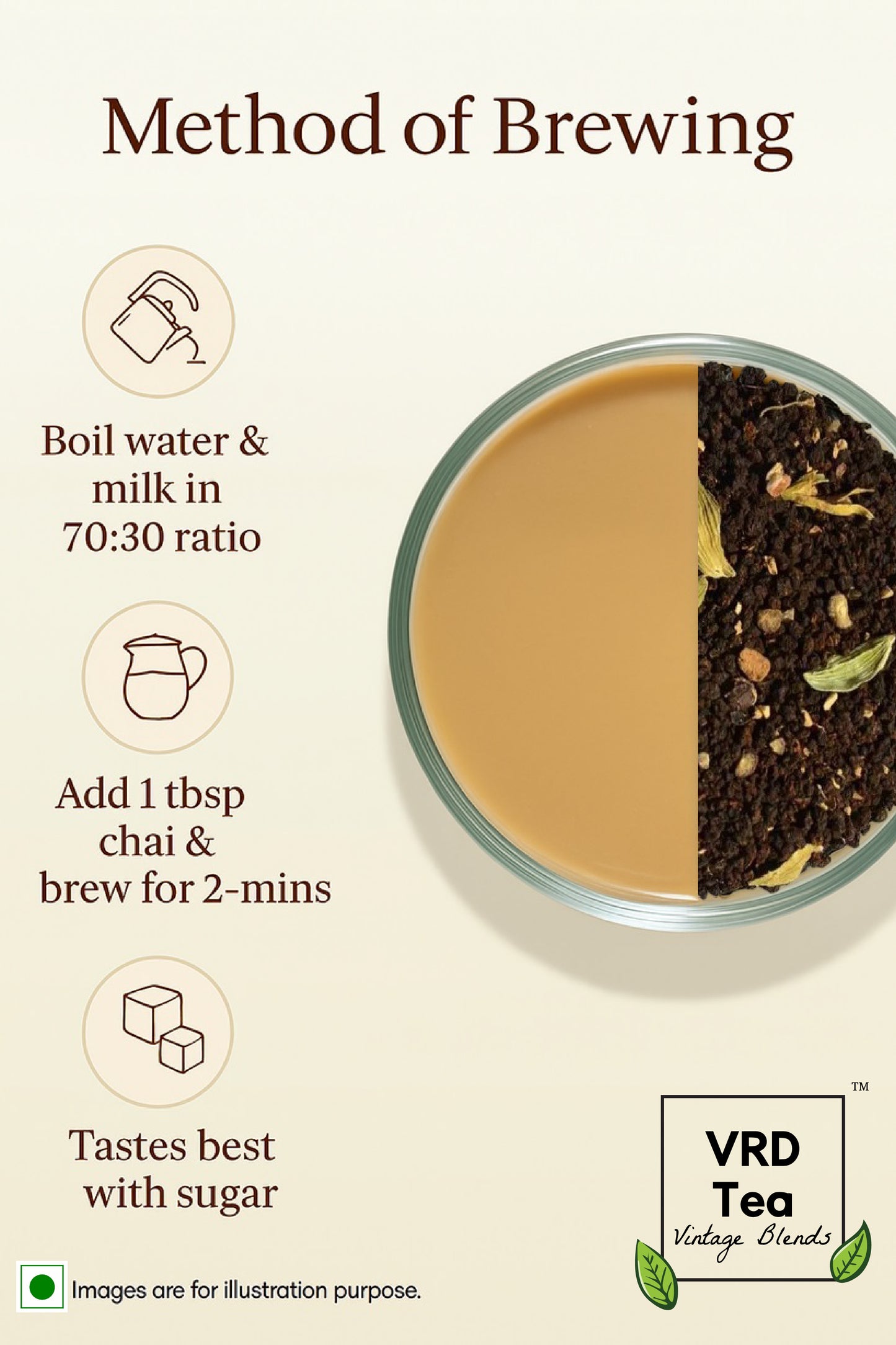 VRD Tea Vintage Blends Kadak Masala Chai with Real Spices - A Bold & Spiced Indulgence