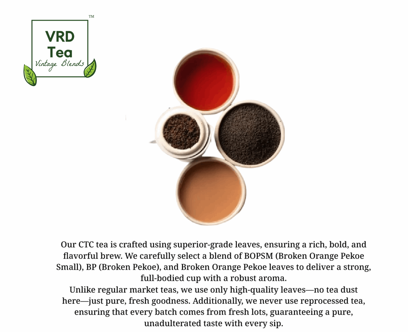 VRD Tea Vintage Blends Golden High Grown CTC Chai - Luxury Collection Tea (200g Pack)