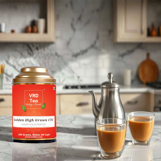 VRD Tea Vintage Blends Golden High Grown CTC Chai - Luxury Collection Tea (200g Pack)