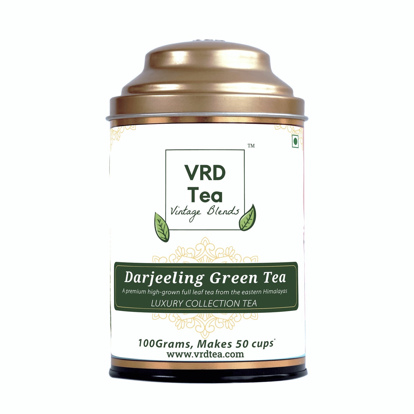 VRD Tea Vintage Blends Darjeeling Green Tea - Luxury Collection Tea (100g Pack)