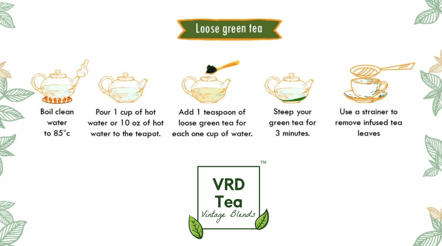VRD Tea Vintage Blends Darjeeling Green Tea - Luxury Collection Tea (100g Pack)