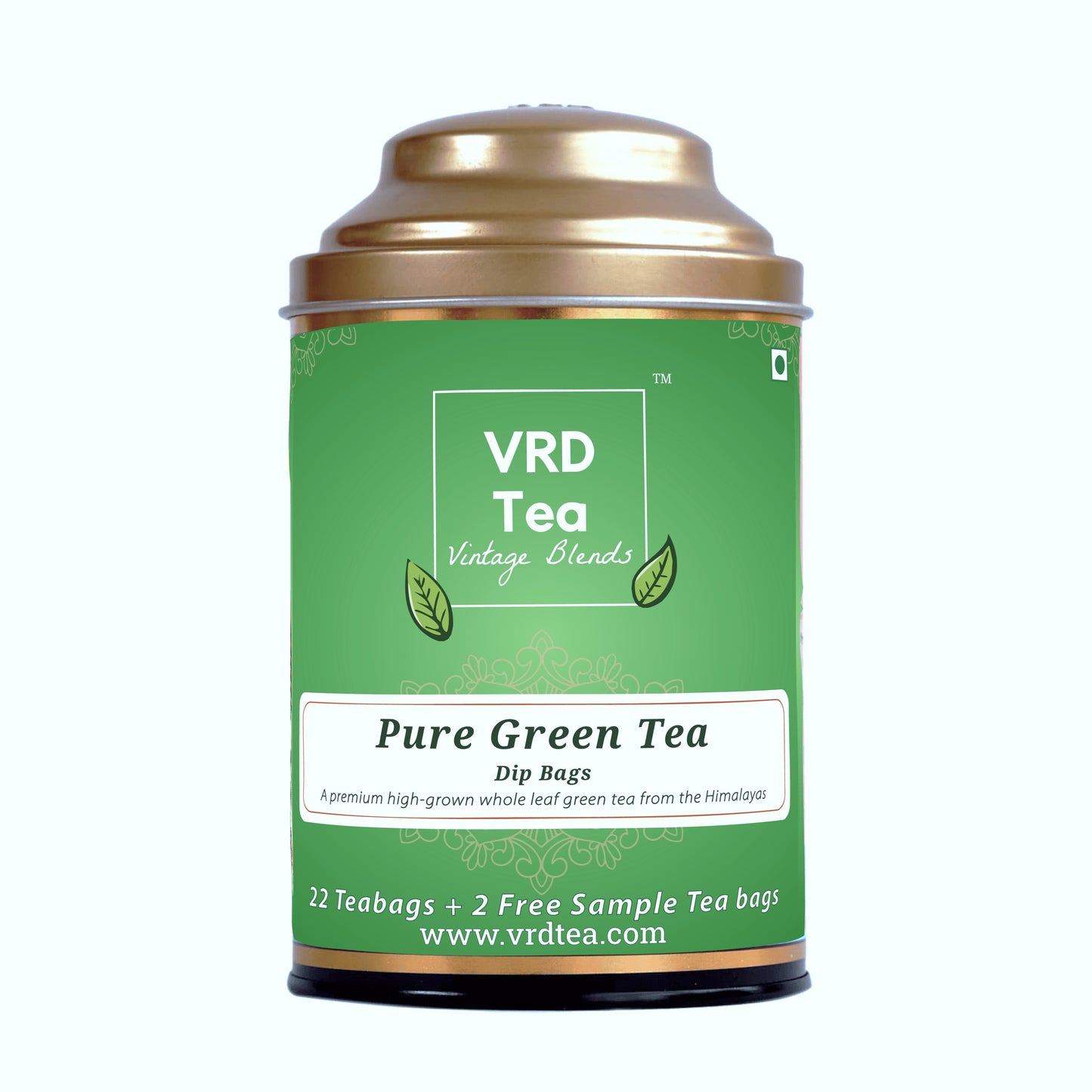 VRD Tea Vintage Blends Pure Green Tea (22 plus 2 Dip Bags)