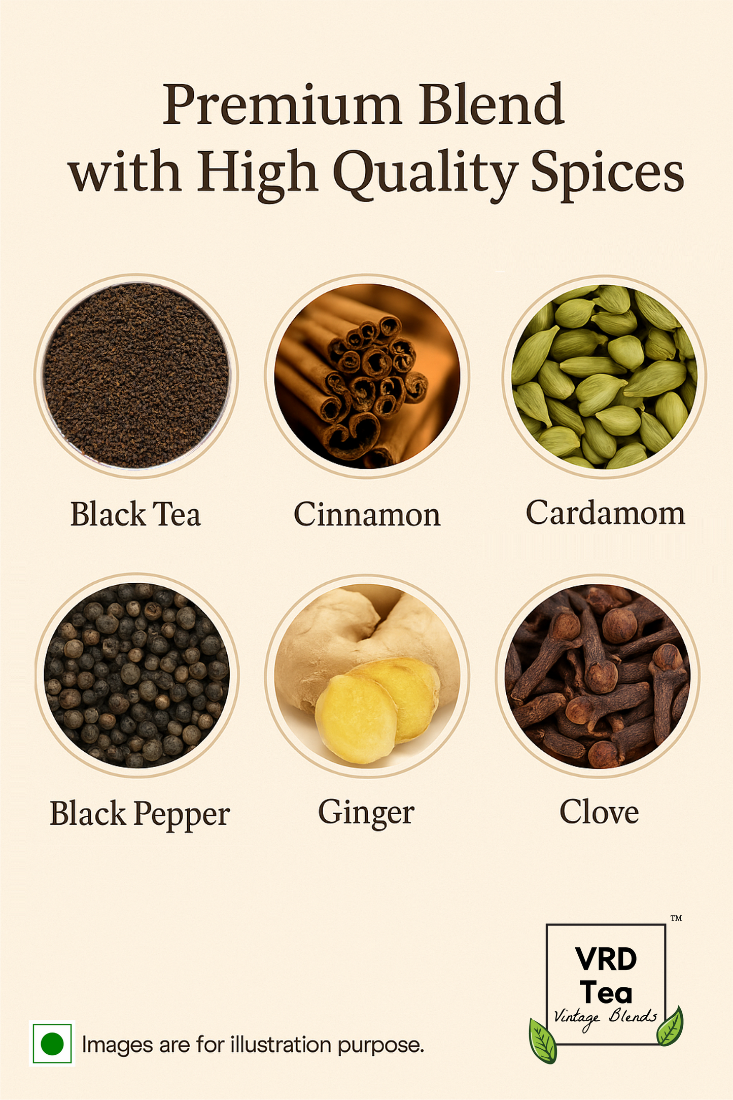 VRD Tea Vintage Blends Kadak Masala Chai with Real Spices - A Bold & Spiced Indulgence